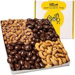 Nuts.com – Sweet and Salty Gift Tray for Winter, Christmas and Festive Gifts — Healthy Snack Sampler Box, 1.25 Lbs of Roasted Cashews, Peanuts, Chocolate-Covered Raisins