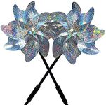 Reflective Pinwheels, Extra Sparkly Pinwheels for Garden Decor, Effectively Keep Birds Away, Bird Repellent Devices Deterrent to Scare Birds Away from Yard Patio Garden Farm (2pcs)