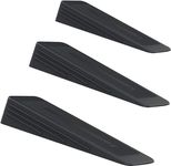 AFFIXERS Pack of 3 Door Stoppers for Floor Anti-Skid, Durable, and Heavy Duty Rubber Door Stops | Ideal for All Types of Surfaces | Black Door Wedges Indoors