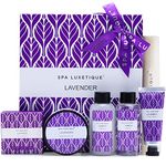 Spa Luxetique Spa Gift Set, Women Gift Sets, 6pcs Lavender Bath Sets, Travel Pamper Box with Hand Cream, Body Lotion, Bubble Bath, Shower Gel, Spa Sets for Women Gifts, Christmas Gifts