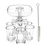 LOCYOP 6 Shot Glass Dispenser and Holder,Shot glass holder Shots Dispenser Liquor Dispenser drink despenseror Cocktail Dispenser with Brush for Filling Liquids