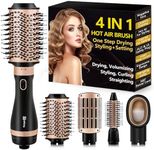Hot-Air Blow Hair Dryer Brush - 4 in 1 Set for One Step Fast Drying Volumizing Styling Slightly Waving and Straighting Hairs