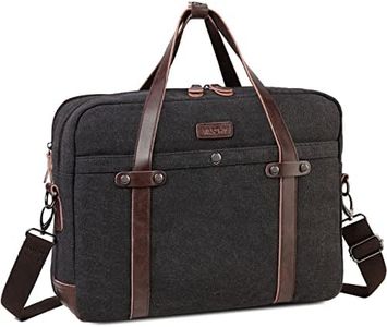 Messenger Bag for Men, VASCHY Vintage Canvas Water Resistant 15.6 inch Laptop Bag Business Briefcase Casual Shoulder Bag for Work Travel Gray