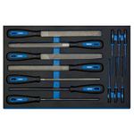 Draper 63513 Hand File 13 Piece Set in 3/4 Drawer Eva Insert Tray , Blue