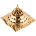 Gemstone Mart Ashtadhatu Hollow Meru Shree Yantra (Golden, 5 x 3 inch)