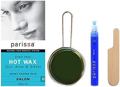 Parissa Hot Wax, Bikini & Brazilian Waxing Kit with Strip Free Hard Wax, 4oz. (120g) Wax, 3 Spatulas, Aftercare Oil