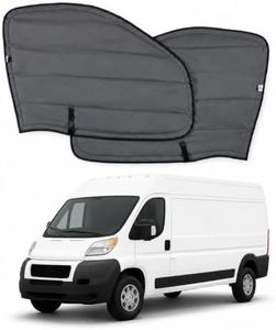 VANLUSIS Extra-Thick Magnetic Insulated Front Door Window Covers (Pair) for 2014–2026 RAM ProMaster Vans, Blackout Privacy Sun Shades for Stealth Camping – Dark Gray