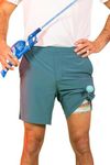 Shinesty Hammock Compression Shorts Men | 7" Athletic Shorts | US Large Teal/Bass