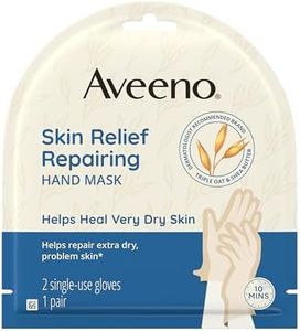 Aveeno Skin Relief Repairing Hand Mask, Moisturizing Gloves with Prebiotic Oat & Shea Butter for Very Dry Skin, Hand Care for Sensitive Skin, Fragrance-Free, 1 Pair of Single-Use Gloves