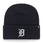 47 MLB Detroit Tigers Haymaker Cuff Knit Unisex Beenie, White Logo, Colour Navy Blue