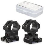 WestHunter Optics Adjustable Height Picatinny Scope Rings, 1 Inch 30 mm Precision Scope Mount | Black