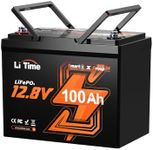 LiTime 12V 100Ah Group 24 Bluetooth LiFePO4 Battery, Deep Cycle Rechangeable Lithium Battery, Built-in 100A BMS with Low-Temp Protection, Perfect for RV, Solar System, Trolling Motors etc.
