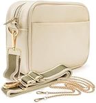 Lily England Cross Body Bag Women - Over Shoulder Bags with Adjustable Wide Strap & Chain - Versatile Crossbody Bags for Women with Multiple Pockets: The Ultimate Ladies Handbags (Cream)