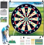 FBSPORT Golf Chipping Game with Sticky Balls and Darts, Chipping Golf & Dart Practice Mats Indoor Outdoor Games, Golf Game Set for Children Over 3 Years Old and Adults (Includes Golf Club)