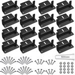 Solar Panel Mounting Bracket Aluminum Solar Panel Z Brackets Roof Solar Panel Bracket for RV, Boat, Wall, Caravans, Yacht and Other Off Gird Installation, Set of 16 Units, Black