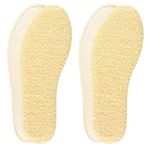 Knixmax 2 Pairs Knixmax Men Warm Sheepskin Insoles Lambswool Fleece Inner Soles Soft Shoe Inserts Breathable Comfort for Winter Shoes Snow Boots Slippers Beige Men 7UK - 41EU