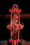 GHOST BOARDS Custom Longboard - Clear Long Boards with LED Wheels and Remote Control for Night Riding - Acrylic Skateboard Delivers Style, Stability, and Smooth Performance - 40" - Dragon