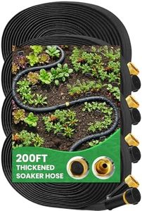 MIXC 2026 Thickened Flat Soaker Hose 200Ft with Copper Joint, Saving 80% Water, Aluminum Seal, 1mm Hose, 360°Swival Handle, Hole Pressure Relief Gasket, Drip Kit for Vegetable Garden, Lawn, Flower Bed