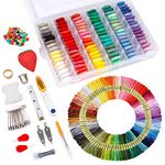 INSCRAFT Embroidery Floss Kit, 364 Pack Embroidery Cross Stitch Kit with 200 Colors Friendship Bracelets Floss and Cross Stitch Tools for Embroidery and Friendship Bracelet String Make