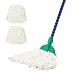 Hyde Floor Cleaning Mop - Microfiber Wet Pocha T Mop Stick for Home. (Green, Includes 2 Extra Refills)