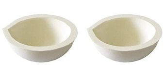 LLF Ceramic Crucible Bowl Dish Cup Furnace Melting Casting Refining Gold Silver (2pcs 100g)