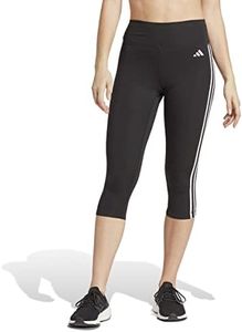 adidas Performance Train Essentials 3-Stripes Women's High-Waisted 3/4 Leggings, Black, X-Large