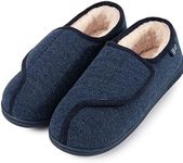 LongBay Womens Slippers Diabetic Shoes Wide Width for Edema Swollen Feet Arthritis Neuropathy Non Slip Indoor Outdoor (10 B(M), Navy Blue)