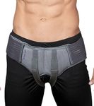 Wonder Care- Grey Inguinal Hernia Support Truss brace for Single / Double Inguinal or Sports Hernia with Two Removable Compression Pads & Adjustable Groin Straps Surgery & injury Recovery belt (L: 36"-40")