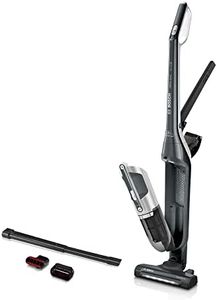 Bosch Akku-Staubsauger Flexxo 2in1 Serie 4 BBH3P280, kabelloser Handstaubsauger, beutellos, hohe Saugleistung, lange Laufzeit, Düse mit LED Beleuchtung, alle Bodenarten, dunkelgrau