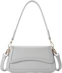 Telena Shoulder Bag for Women Vegen Leather Crossbody bag Shoulder Purse Cross body Bag Waterproof Handbags with 2 Removable Straps Grey