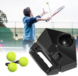 JIAOLUOLI Premium Tennis Trainer Rebound with Heavy Base, Portable Solo Tennis Rebounder Set with 3 Highly Elastic String Balls, Practice Equipment for Adult Kids and Beginners