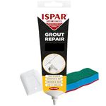 Ispar Tile Grout, 400 g Black Grout Reviver, Fast Drying Premixed Grout Repair Kit with Spatula & Sponge, Ideal for Bathroom, Kitchen & Floor Tiles Renewal