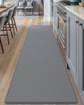 DEXI Kitchen Mats for Floor Cushioned Anti Fatigue, 23x86, Waterproof Stain Resistant Standing Mat, Supportive Memory Foam Rugs for Front Sink Office Laundry, Grey