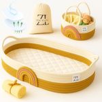 ZEAL'N LIFE Baby Changing Basket w/Diaper Basket, Baby Blanket & Baby Changing Pad and Waterpoof Cover, Premium Handmade Cotton Rope Reinforced Moses Baskets Changing Table Topper (Coffee)