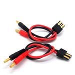 Padarsey 2pcs Male Traxxas TRX Connector to 4.0mm Gold Plated Banana Connector with 14AWG Silica Gel Charge Cable L 200mm 7.9in(Pack of 2)