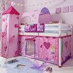 Cabin Bed Midsleeper with Tent,Tower, Tunnel & Bed Tidy in Fairies (Solid White) Noa & Nani