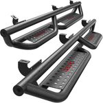 oEdRo Running Boards Compatible with 2007-2018 Jeep Wrangler & Unlimited JK 4 Door, Upgraded Steel Matte Black Side Steps Rails Nerf Bars (No 2 DR & No JL)