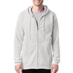 Hanes Men's Sweatshirts, Ultimate Men's Full-Zip Hoodie, Men's Zip-Up Jackets, Men's Hooded Zip Sweatshirts, White, Medium