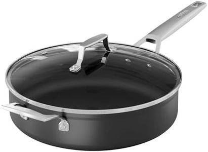 MsMk Nonstick Deep Frying Pan, 4.5 Quart Saute Pan with lid, Stay-Cool Handle, Smooth Bottom, PFAS Free Non-Toxic, Oven safe to 700℉,11 inch, Induction, Ceramic and Gas Cooktops