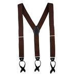 The Tie Hub Gentry Brown with Black Y-Back Button Elasticated Suspender for Men Product Description: