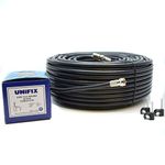 SSL Satellites 10 Meter RG6 Satellite TV Coax Cable Extension Kit with Fitted F Connectors for Sky Q HD, Freesat & Virgin - (10 Meter, Black)