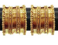 YouBella Jewellery Gold Plated Brass Bracelet Bangle Set for Women (2.8) (Set of 2)