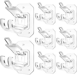 8PCS Upgraded No Drill Curtain Rod Brackets - No Drilling, Self Adhesive, Nail Free, Adjustable Curtain Hangers for Poles 0.621.57 Inch