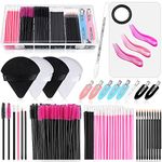 Makeup Artist Accessories Kit Disposable Makeup Applicators with Triangle Makeup Puff Makeup Mixing Palette MUA Tools Supplies Mascara Wands, Lip Brushes, Hair Clips with Storage Box