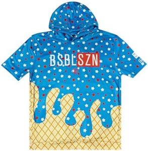 Baseball Lifestyle 101 BSBL SZN Youth Short Sleeve Hoodie with Front pouch pocket V2 Ice Cream Youth Medium
