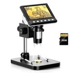 Hayve 4.3'' IPS Coin Microscope, 1000X Magnification Digital Microscope for Adults，Coin Collection Supplies with 8 Adjustable LEDs，Windows Compatible，32GB TF Card