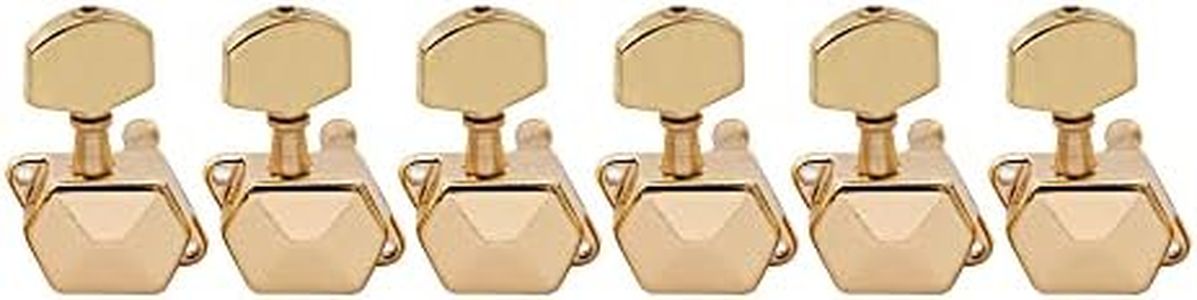 Musiclily Pro 6 in Line Guitar Semi Closed Tuners Machine Heads Tuning Pegs Keys Set for Electric Guitar, Gold
