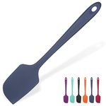 35.6cm Extra Large Silicone Spatula: U-Taste 315℃ Heat Resistant Long Flexible Rubber Bowl Scraper, Seamless Mixing Cooking Scraping Baking Spreader for Kitchen Nonstick Cookware (Midnight Blue)