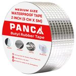 PANCA Leakage Repair Waterproof Tape | Aluminium Foil Butyl Rubber Adhesive | Ideal for Pipe, Roof, and Surface Crack Sealing (2 Inch Medium)