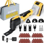 ENVENTOR Cordless Oscillating Tool, 20V Brushless Oscillating Multitool Kit with 6 Variable Speed, 4° Oscillation Angle, 28 pcs Accessories, Fast Charger Oscillating Saw for Sanding, Cutting